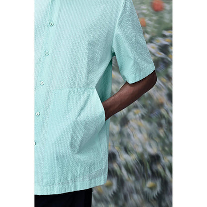 Genes Lecointe Hemant Solid Regular Fit Shirt- Nile Green