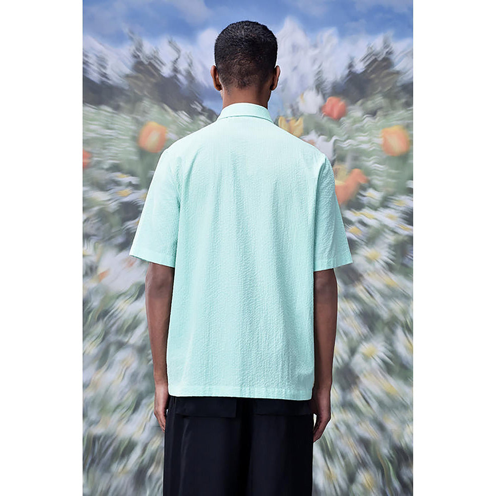 Genes Lecointe Hemant Solid Regular Fit Shirt- Nile Green