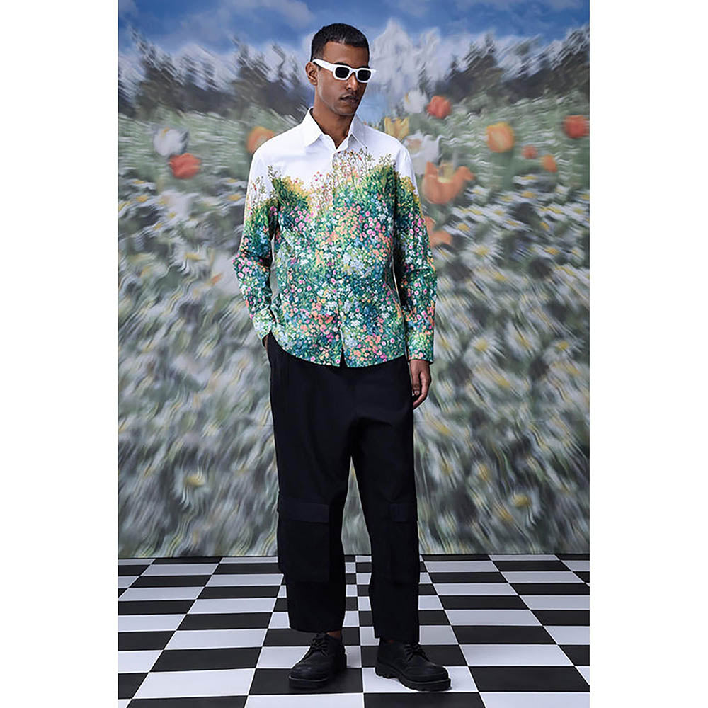 Genes Lecointe Hemant Poplin Meadow Regular Fit Shirt