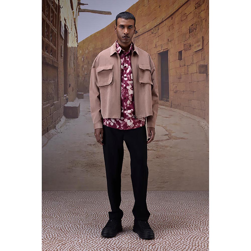 Genes Lecointe Hemant Warm Beige Classic Corduroy Shirt