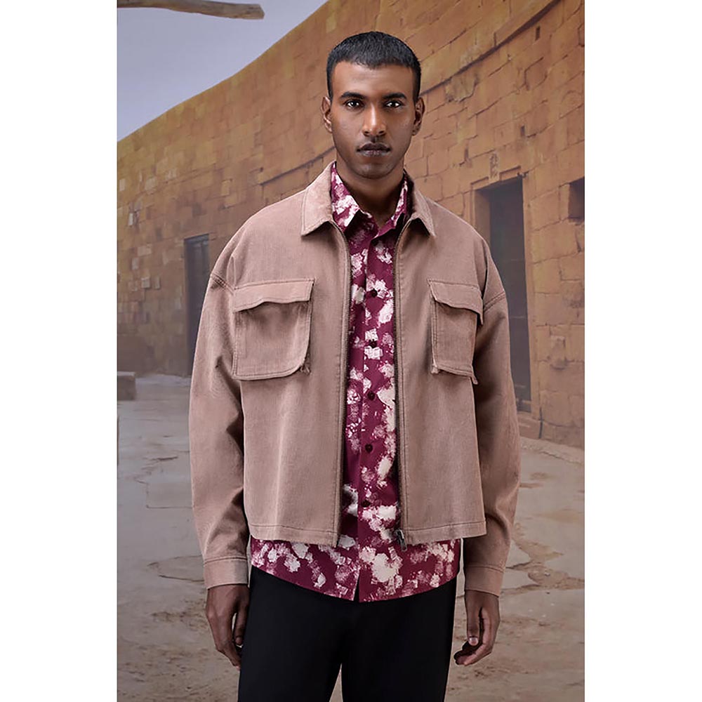 Genes Lecointe Hemant Warm Beige Classic Corduroy Shirt