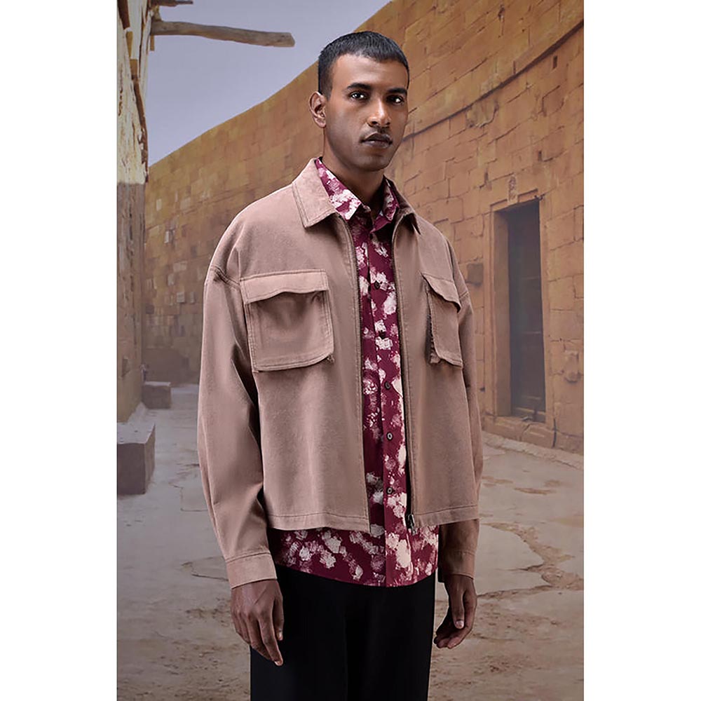 Genes Lecointe Hemant Warm Beige Classic Corduroy Shirt