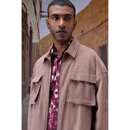 Genes Lecointe Hemant Warm Beige Classic Corduroy Shirt