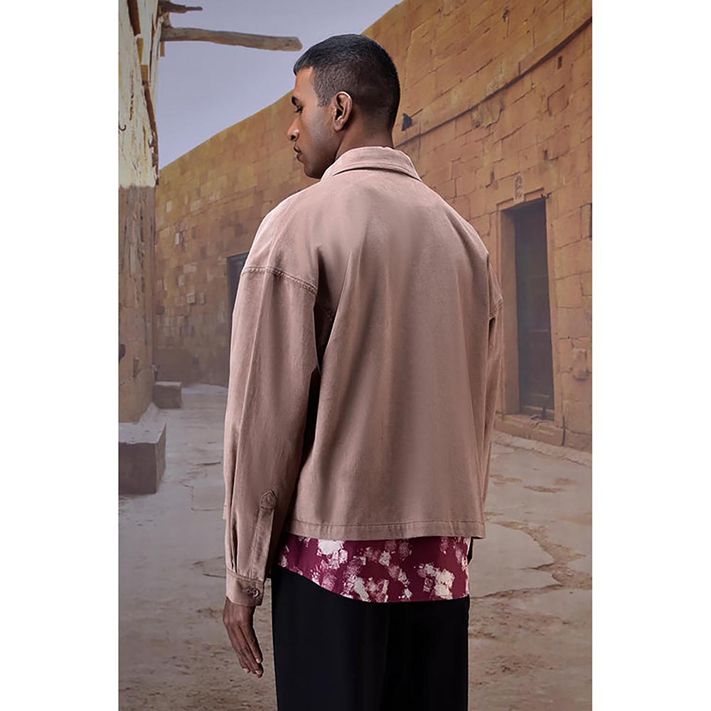Genes Lecointe Hemant Warm Beige Classic Corduroy Shirt