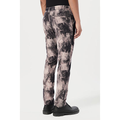 Genes Lecointe Hemant Slim Fit Trousers With Textured Print Throughout