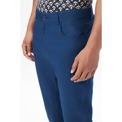 Genes Lecointe Hemant Slim Fit Trousers With Back Bone Pocket