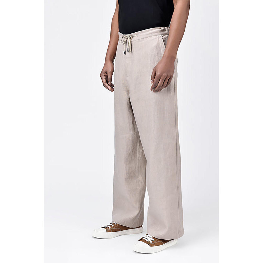 Genes Lecointe Hemant Easy Fit Men's Herringbone Trousers