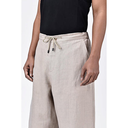 Genes Lecointe Hemant Easy Fit Men's Herringbone Trousers