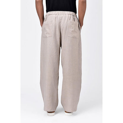 Genes Lecointe Hemant Easy Fit Men's Herringbone Trousers