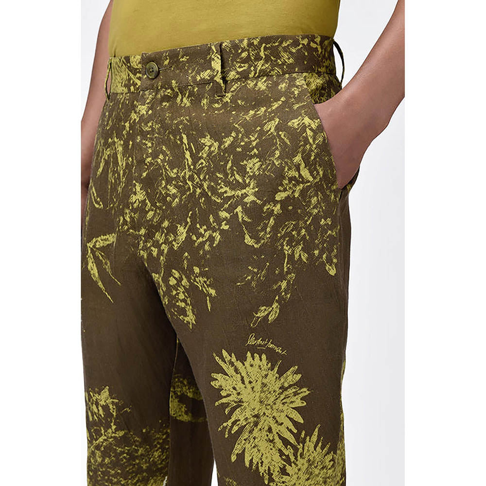 Genes Lecointe Hemant Regular Fit Trouser With Landscape Print