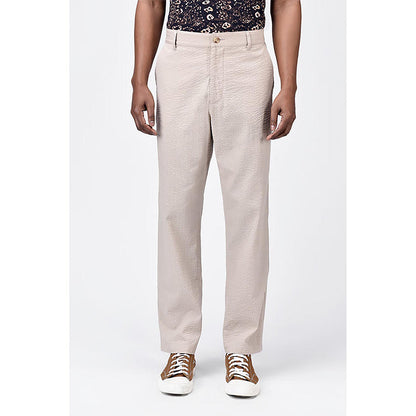 Genes Lecointe Hemant Seersucker Regular Fit Men's Trousers