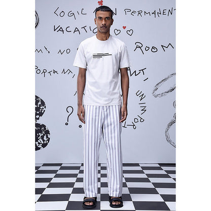 Genes Lecointe Hemant Chess Board Stripe Pants
