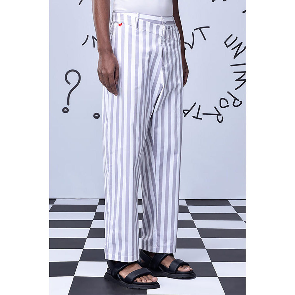 Genes Lecointe Hemant Chess Board Stripe Pants
