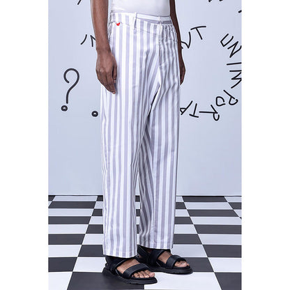 Genes Lecointe Hemant Chess Board Stripe Pants