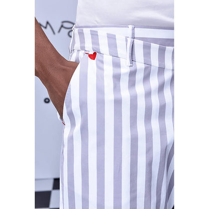 Genes Lecointe Hemant Chess Board Stripe Pants