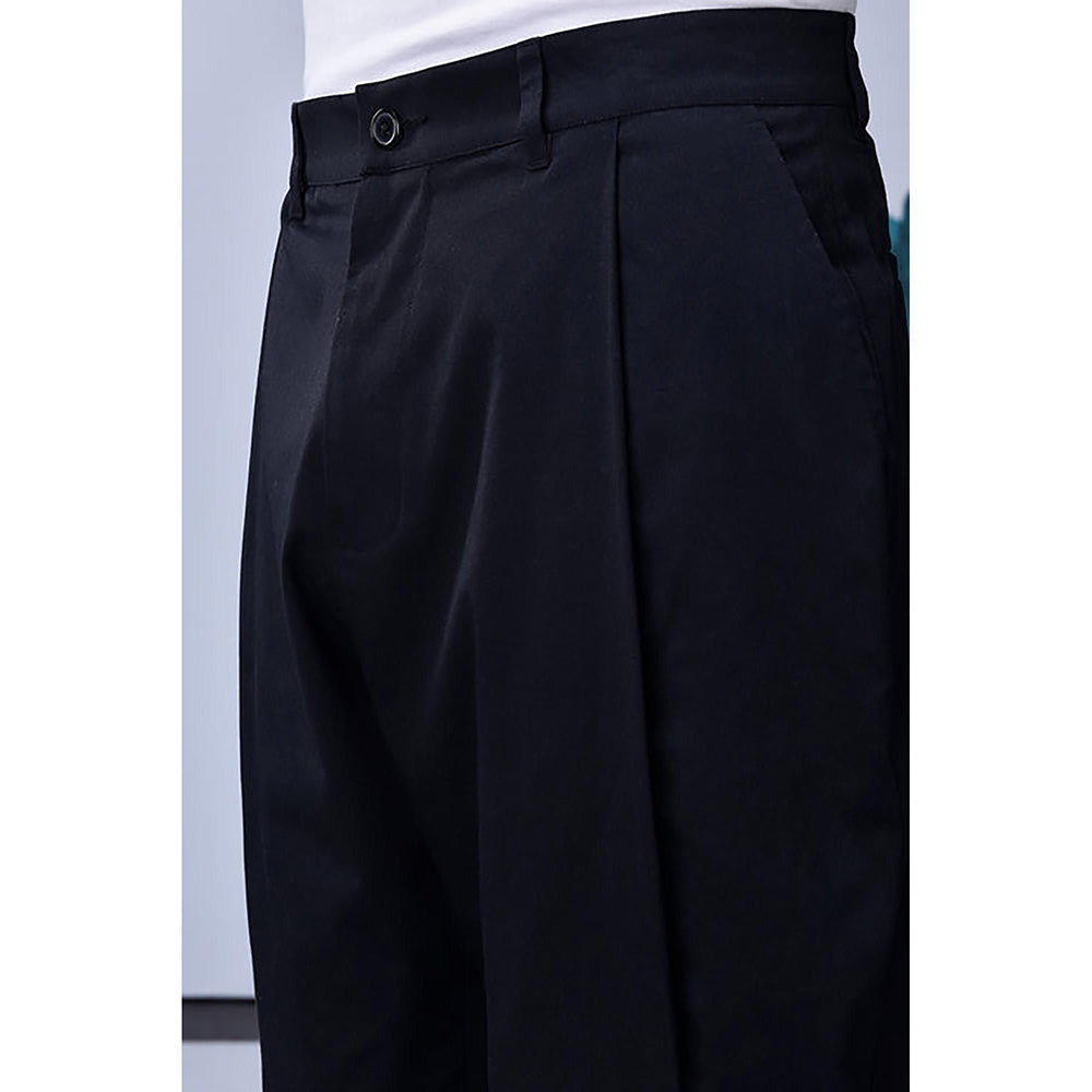 Genes Lecointe Hemant Cotton Twill Carrot Fit Pants- Black