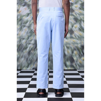 Genes Lecointe Hemant Cotton Twill Regular Fit Pants- Blue