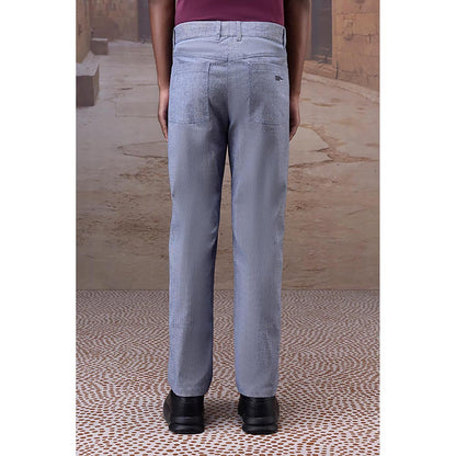 Genes Lecointe Hemant Structured Grey Straight-Leg Trouser