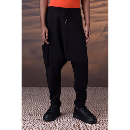 Genes Lecointe Hemant Relaxed Black Textured Harem Pants