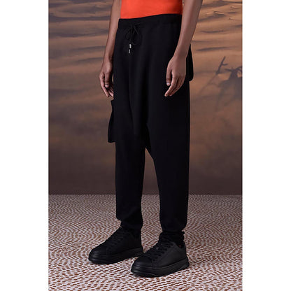 Genes Lecointe Hemant Relaxed Black Textured Harem Pants