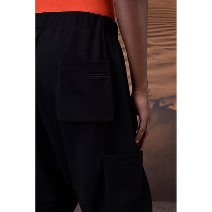 Genes Lecointe Hemant Relaxed Black Textured Harem Pants