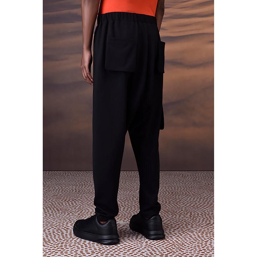 Genes Lecointe Hemant Relaxed Black Textured Harem Pants
