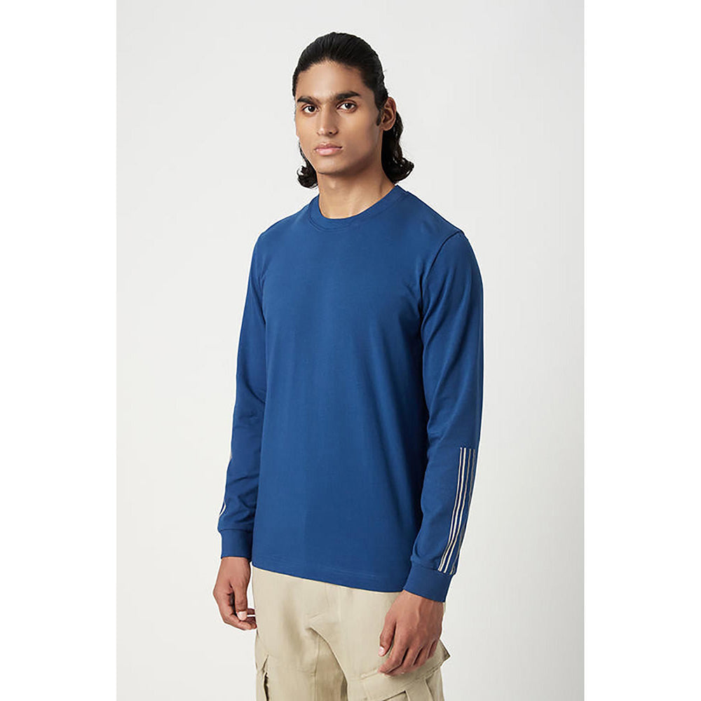 Genes Lecointe Hemant Classic Fit Full Sleeve T-Shirt With Line Print Placement