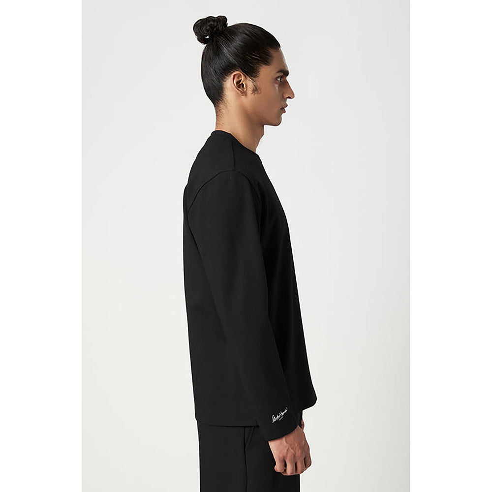 Genes Lecointe Hemant Classic Fit Full Sleeve T-Shirt With Centre Front Line Print Placement