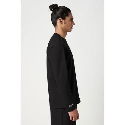 Genes Lecointe Hemant Classic Fit Full Sleeve T-Shirt With Centre Front Line Print Placement