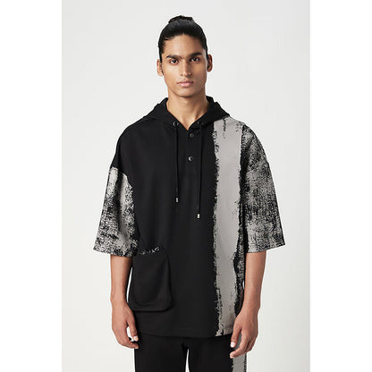 Genes Lecointe Hemant Easy Fit Hoodie T-Shirt With 3D Double Pocket Detail