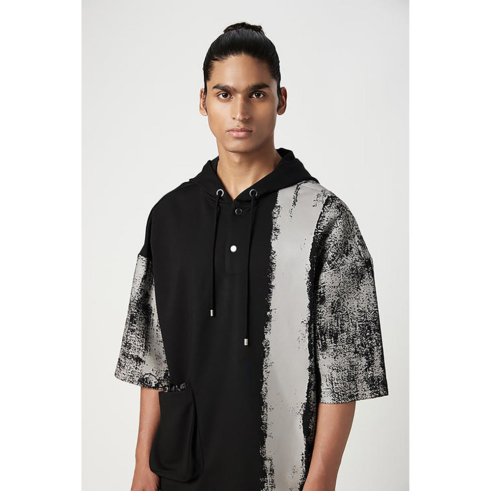 Genes Lecointe Hemant Easy Fit Hoodie T-Shirt With 3D Double Pocket Detail