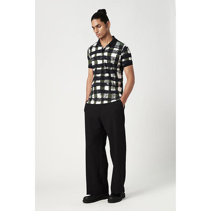 Genes Lecointe Hemant Regular Fit Polo T-Shirt With All-Over Large Check Print