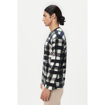 Genes Lecointe Hemant Classic Fit Full Sleeve T-Shirt With All-Over Large Check Print