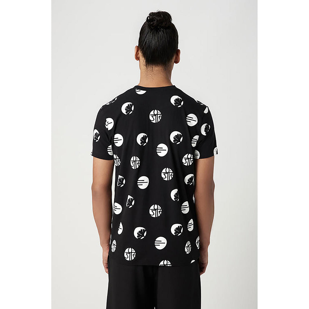 Genes Lecointe Hemant Regular Fit T-Shirt With All-Over Stamp Print