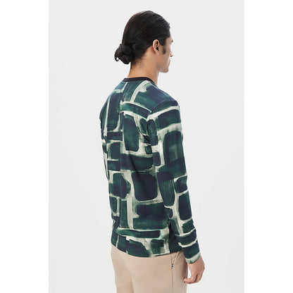 Genes Lecointe Hemant Regular Fit Full Sleeve T-Shirt In All-Over Abstract Print