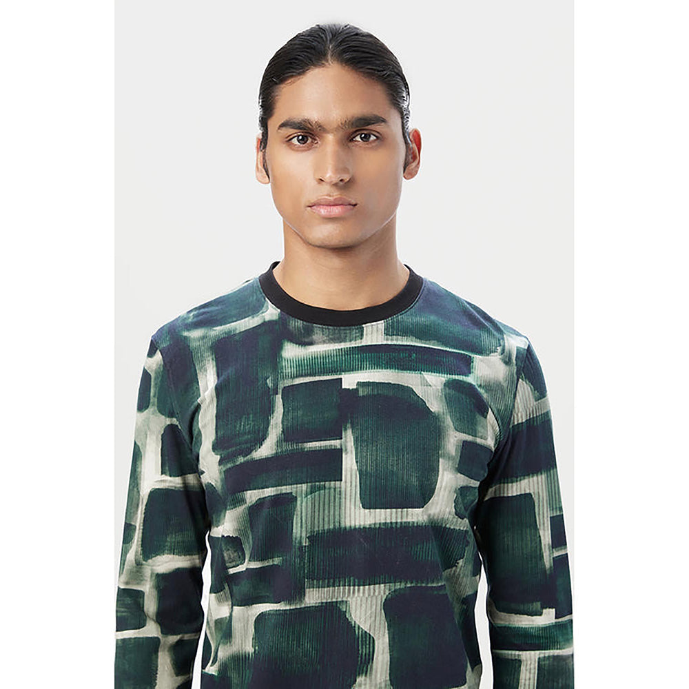 Genes Lecointe Hemant Regular Fit Full Sleeve T-Shirt In All-Over Abstract Print