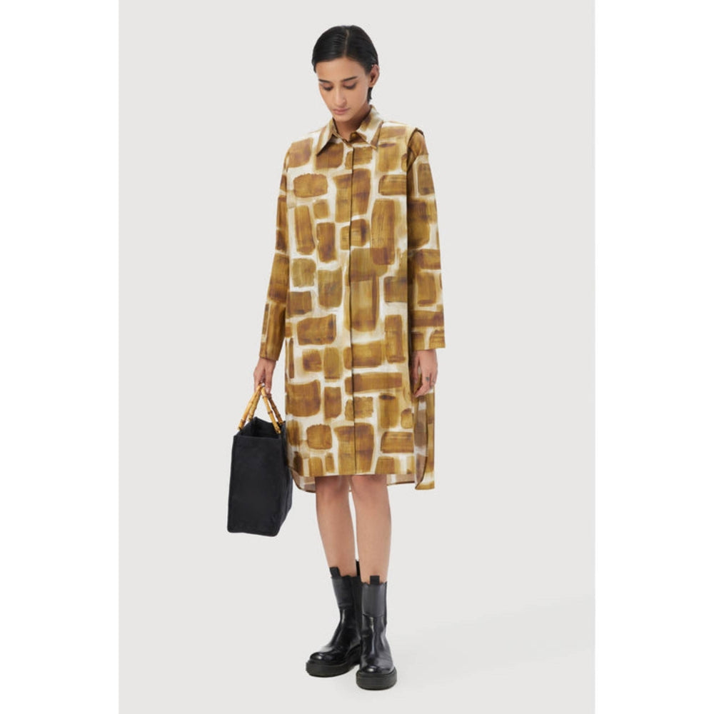 Genes Lecoanet Hemant A-Line Shirt-Dress With Structured Pleated Shoulders