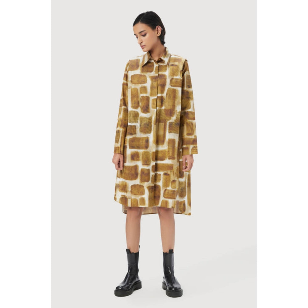 Genes Lecoanet Hemant A-Line Shirt-Dress With Structured Pleated Shoulders