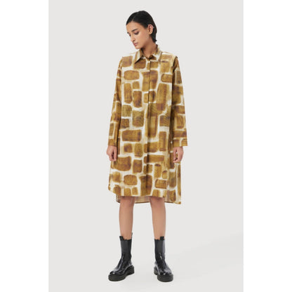 Genes Lecoanet Hemant A-Line Shirt-Dress With Structured Pleated Shoulders