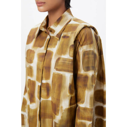 Genes Lecoanet Hemant A-Line Shirt-Dress With Structured Pleated Shoulders