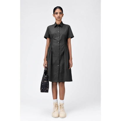 Genes Lecoanet Hemant Semi-Fit Shirt Dress With Back Cutout - Black