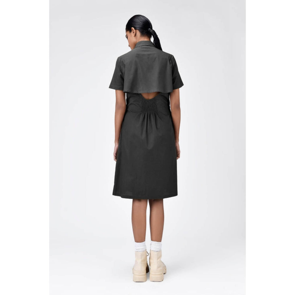 Genes Lecoanet Hemant Semi-Fit Shirt Dress With Back Cutout - Black