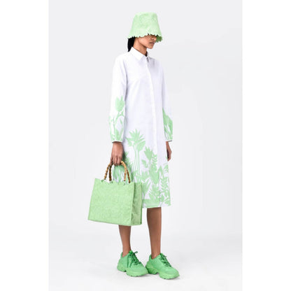 Genes Lecoanet Hemant A-Line Cotton Poplin Shirt Dress With Tropical Print