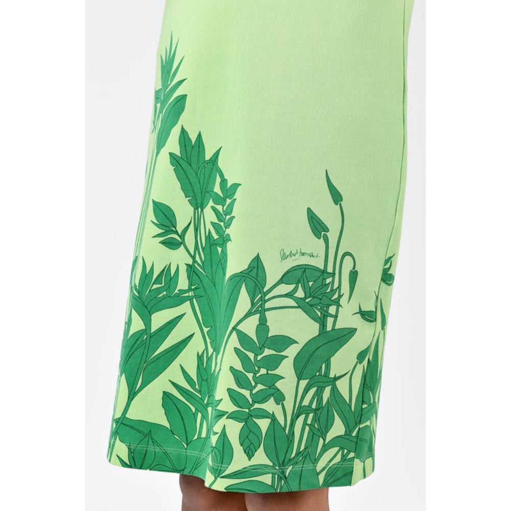 Genes Lecoanet Hemant Tropical Print Polo Dress With Contrast Tipping-Mint Green