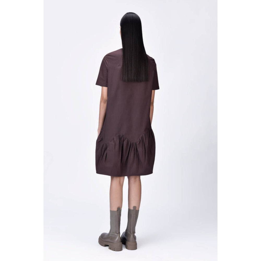 Genes Lecoanet Hemant Relaxed Fit Dress With Gathered Panel - Brown