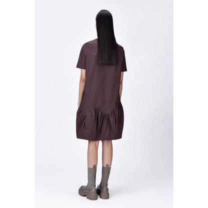 Genes Lecoanet Hemant Relaxed Fit Dress With Gathered Panel - Brown