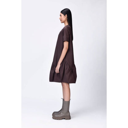 Genes Lecoanet Hemant Relaxed Fit Dress With Gathered Panel - Brown