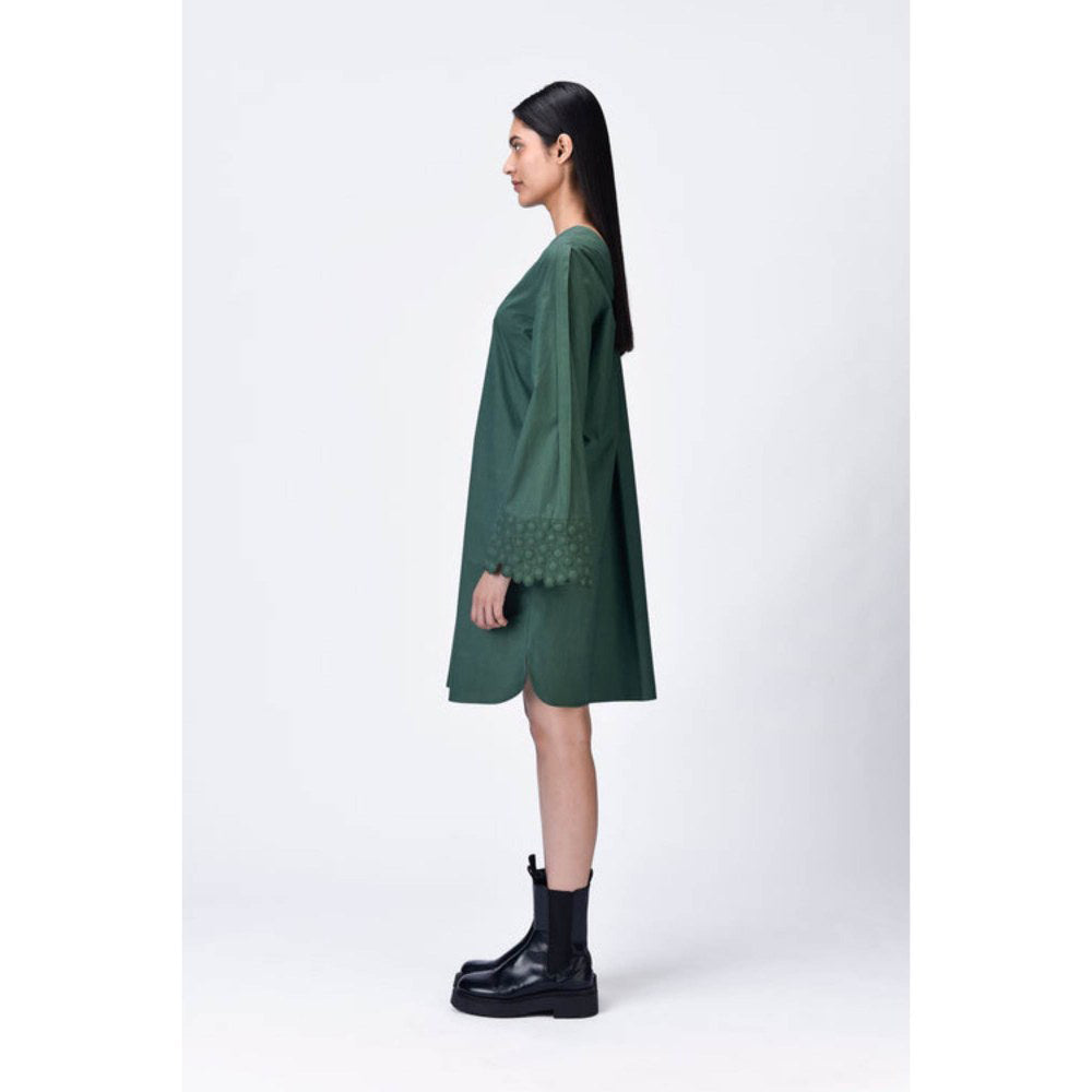 Genes Lecoanet Hemant A-Line Dress With Box Pleats And Heritage Ravioli Embroidery