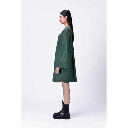 Genes Lecoanet Hemant A-Line Dress With Box Pleats And Heritage Ravioli Embroidery
