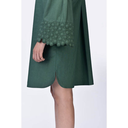 Genes Lecoanet Hemant A-Line Dress With Box Pleats And Heritage Ravioli Embroidery